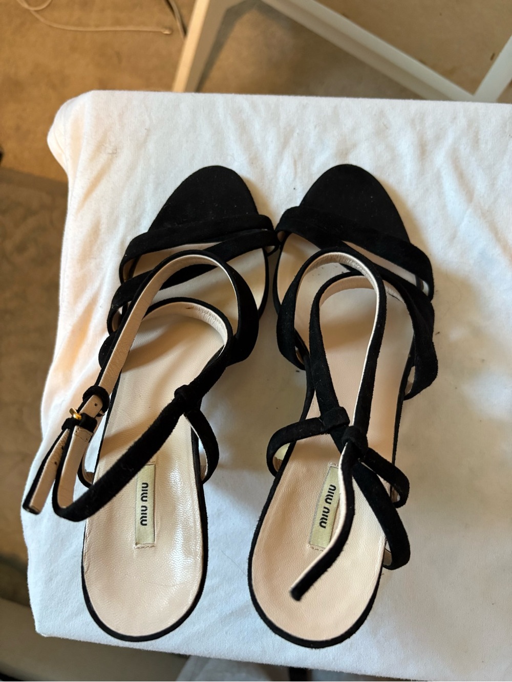 Miu Miu Black Strappy High Heel Sandals EU 38.5 Made in Italy